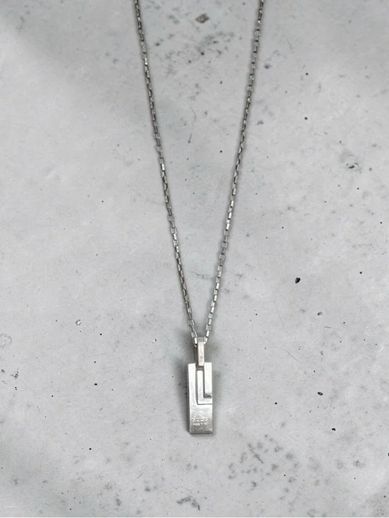 Gucci Sterling Silver 925 G Logo Bar Pendant Necklace - 50cm - Picture 2 of 5
